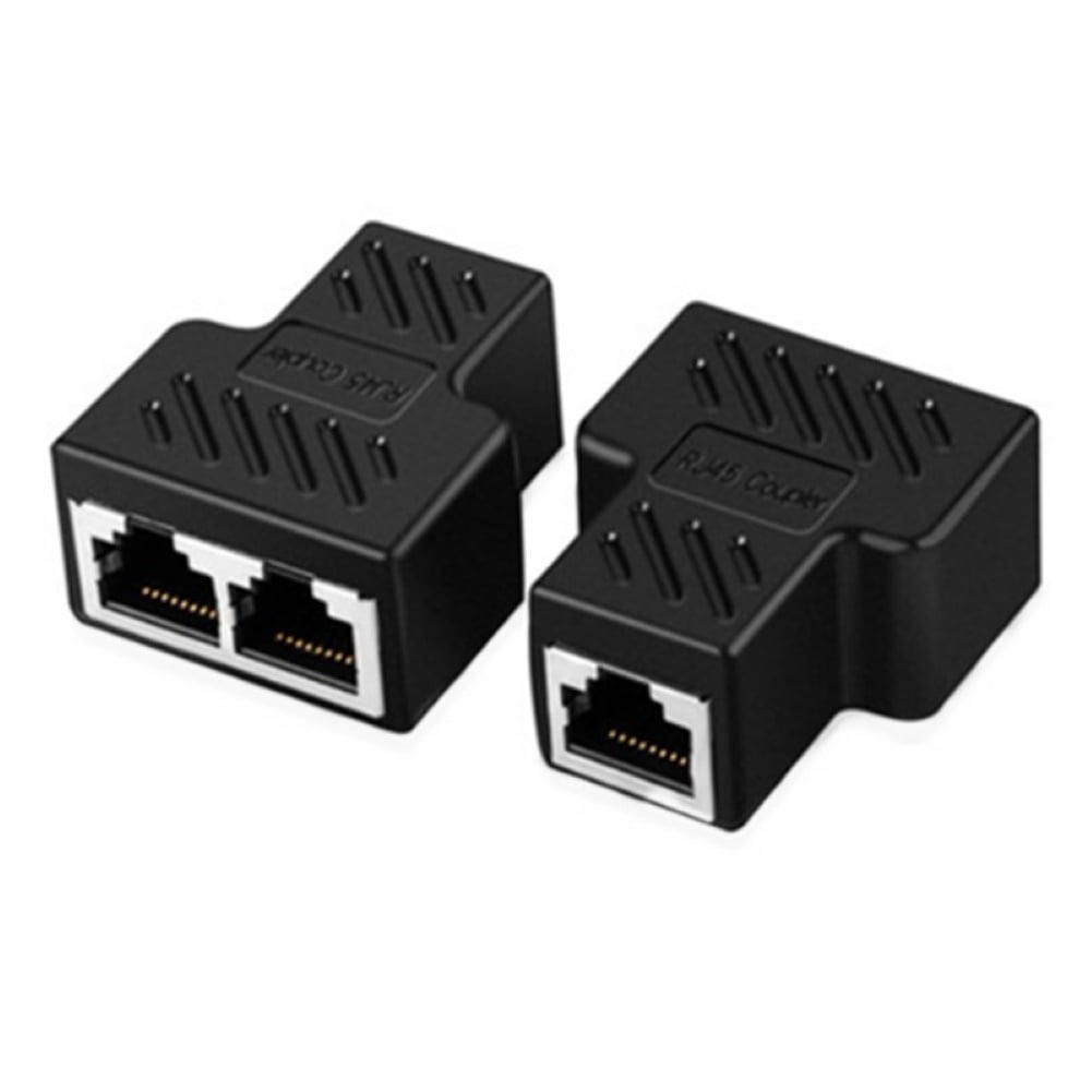 Fairnull 1 to 2 Way RJ45 Female Splitter Adapter LAN Network Cable Connector