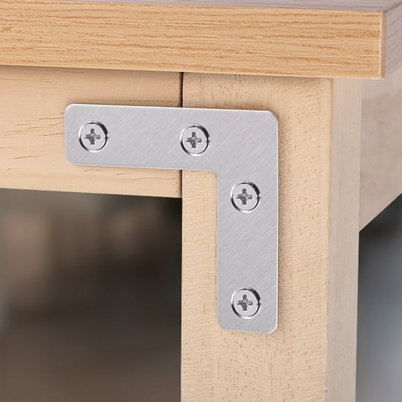 Fairnull 10Pcs 40/50/60/80mm T Shape/L Shape Corner Bracket Not Easy to Rust Humanized Design Complete Specifications Flat Corner Brace for Door