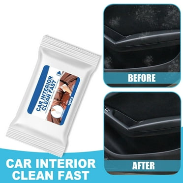 Fairnull 10Pcs/Bag Car Cleaner Wipe Moisture Sealing Design Portable Car Interior Cleaner Wipes Sheets for Vehicle