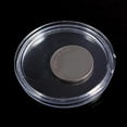 thumbnail image 1 of Fairnull 10Pcs Clear Transparent Plastic Round Coin Capsule Collecting Storage Box Case Holder, 1 of 10