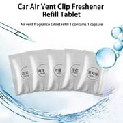 Fairnull 10Pcs Fragrance Tablet Long Lasting Replacement Solid Car Air Vent Clip Freshener Refill Tablet Vehicle Supplies