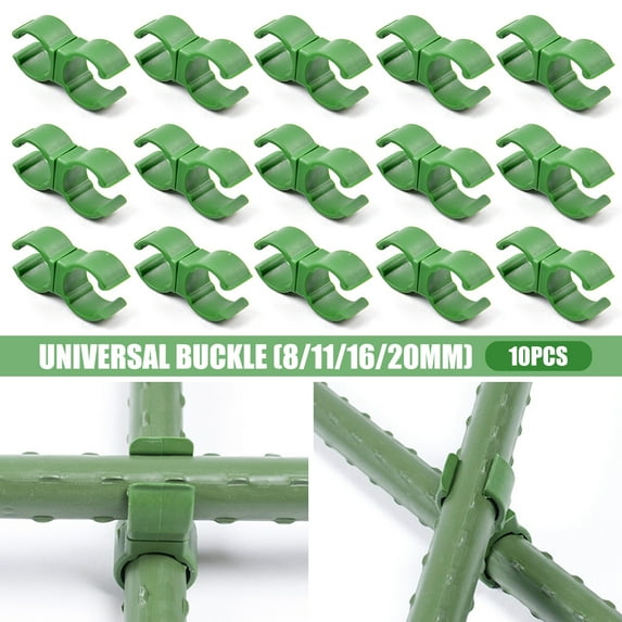 Fairnull 10Pcs/Set Plant Trellis Connector 8mm/11mm/16mm Heavy Duty Rotatable Plant Support Garden Climbing Rattan Flower Stent Stake Clip Gardening Accessories