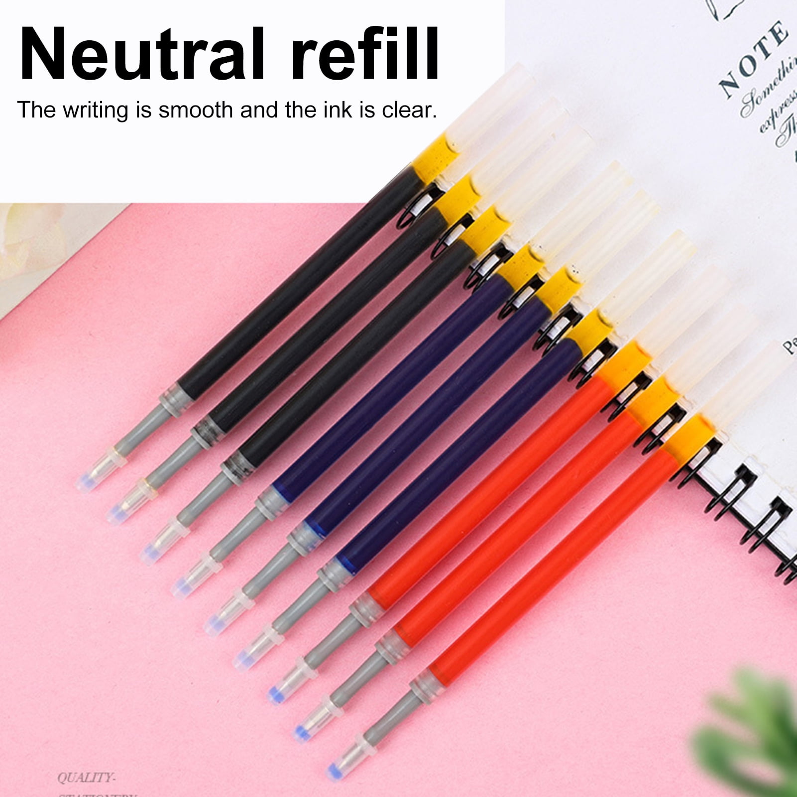 Fairnull 20Pcs Gel Pen Refills Large Capacity 0.5mm Nib Clear Ink Leak