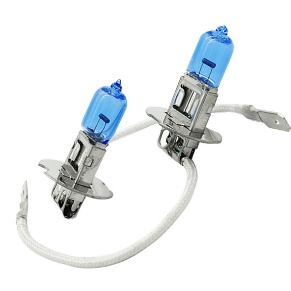 Fairnull 2Pcs H3 Xenon Halogen Car Super White Light Bulbs 100W Headlight Headlamp 12V DC
