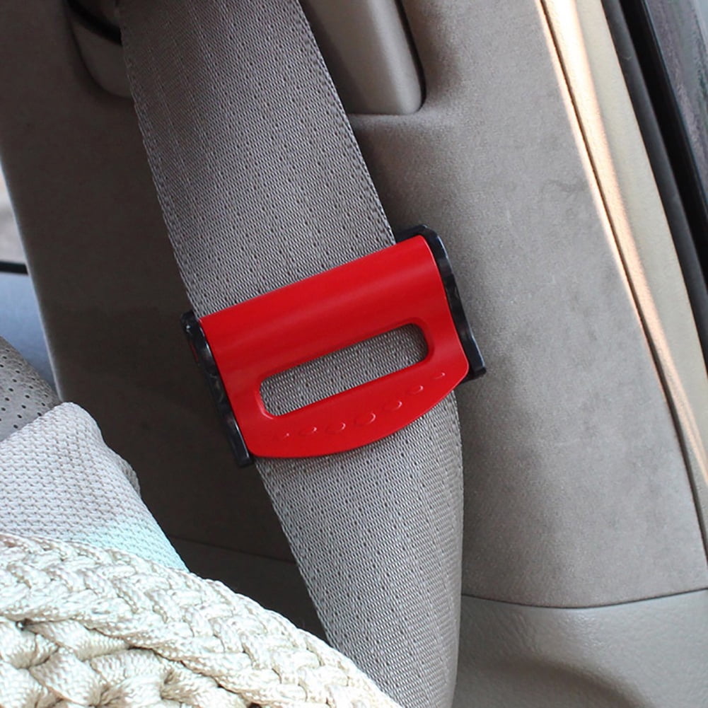 Fairnull 2Pcs Universal Car Safety Seat Belt Strap Plastic Adjuster Support  Clip Holder 