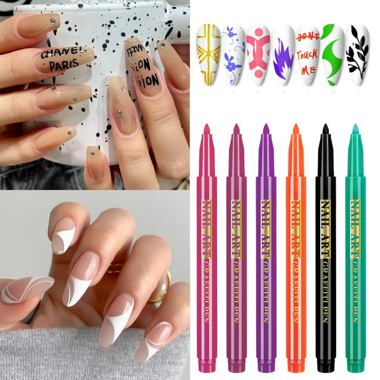 Fairnull 3.5g Nail Art Pen Quick-drying Vivid Color Grip Comfortable  Excellent Saturation Easy to Apply Decorative Plastic DIY 3D Abstract Lines  Nail Art Pen Beauty Tool for Nail Salon 