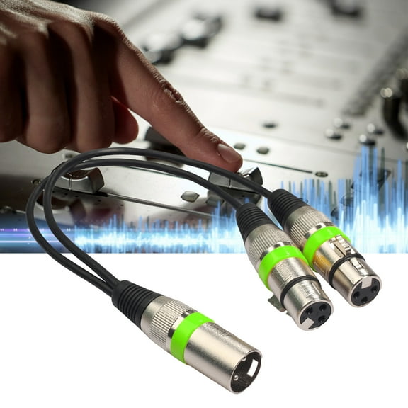 Fairnull 30cm Audio Cable Anti-winding Balanced Transmission Zinc Alloy 2 in 1 XLR Male to XLR Female Audio Extension Cord for Sound Console