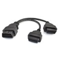 thumbnail image 1 of Fairnull 30cm ODB2 Y-Splitter Extension 16 Pin Cable Male to Dual Female Cord Adapter, 1 of 5