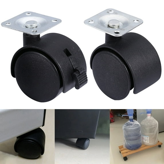 Fairnull 4Pcs Universal Silent Sliding Trolley Chair Wheel Furniture Casters Hardware