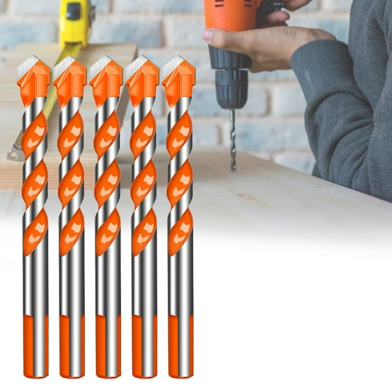 Fairnull 5/10Pcs Triangular Drill Bits Set Sharp Tip High Strength Hard Alloy Multifunctional Masonry Punching Drill Bits for Ceramic Tile Marble Concrete