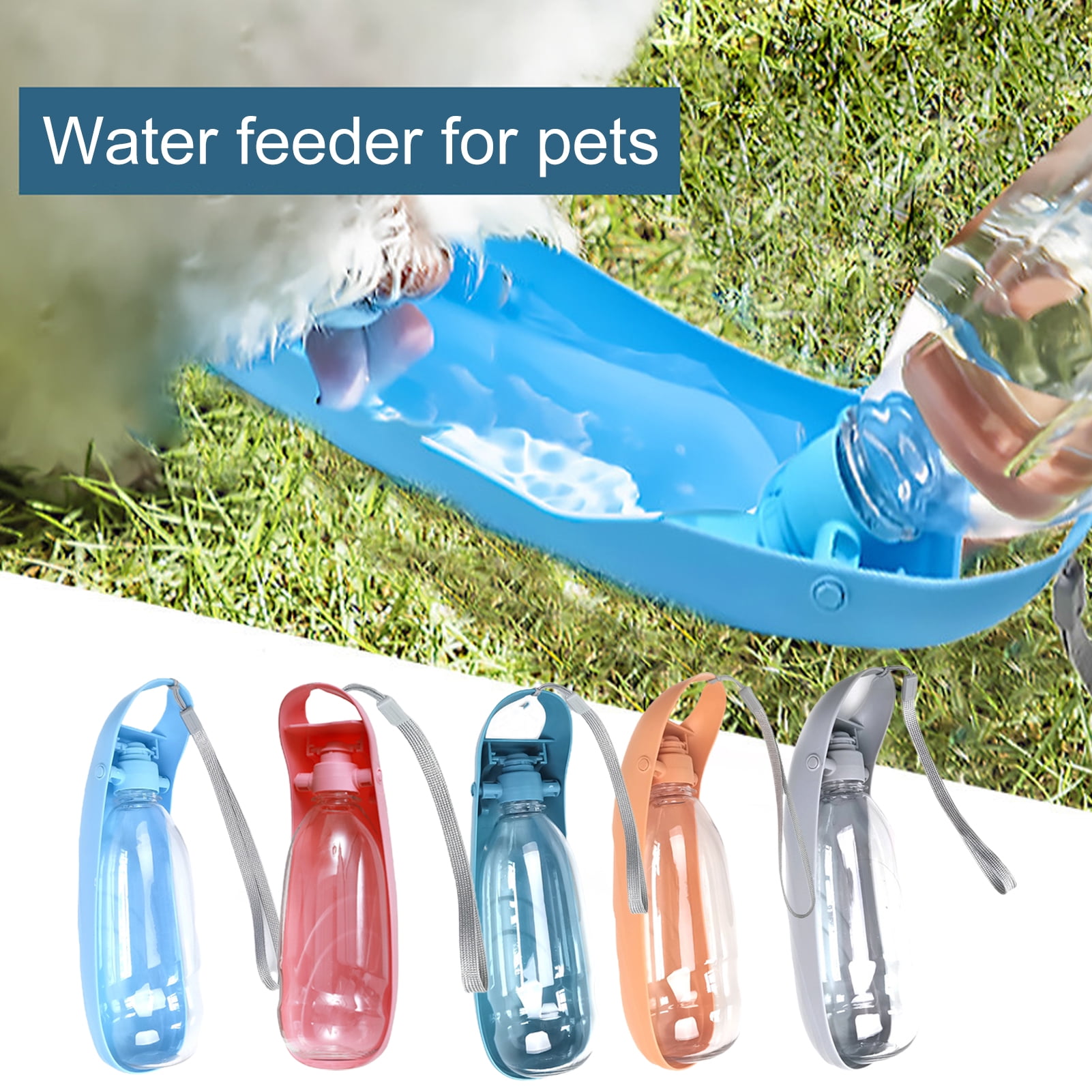 Fairnull 550ML Pet Water Dispenser Portable LeakProof Foldable Quick