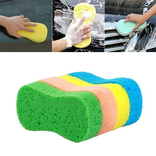Car Wash Sponge, Large Multi Use Sponges for Cleaning, 8.5in Thick High  Foam Scrubber Kit, Sponges for Dishes, Tile, Bike, Boat, Easy Grip Sponge  for