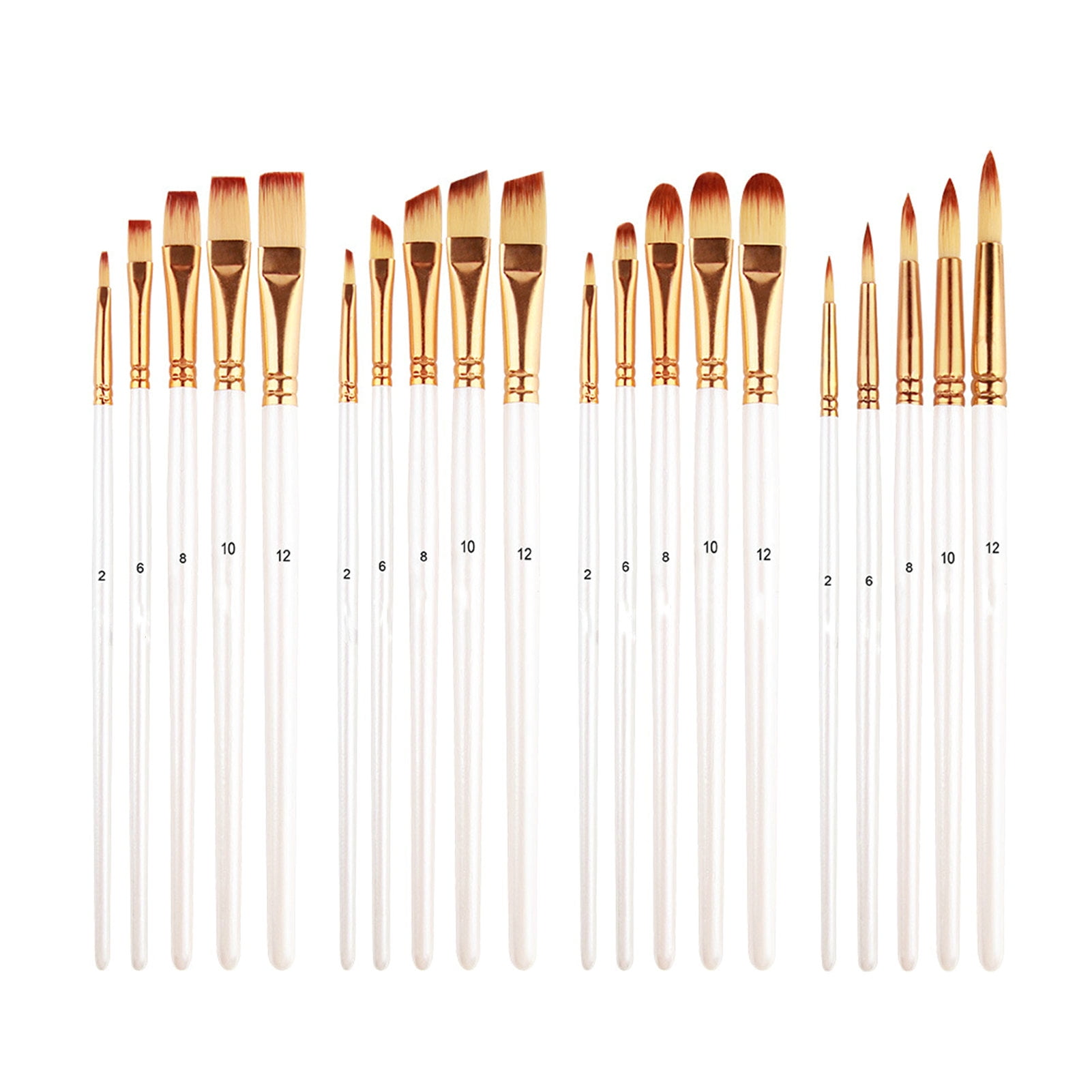 4-5pcs Flat / Round Tip Detailed Watercolor Brushes Pens Set For