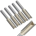 thumbnail image 1 of Fairnull 60mm Long 1/4 x 3/8 Inch Woodworking Straight Shank Dual Flute Router Bit Cutter, 1 of 7
