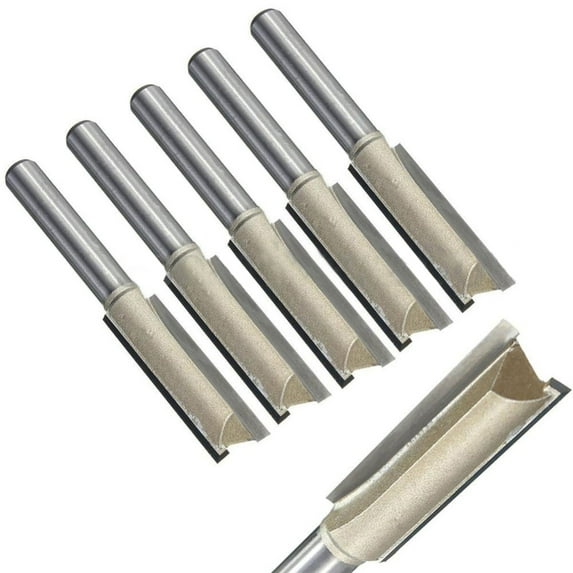 Fairnull 60mm Long 1/4 x 3/8 Inch Woodworking Straight Shank Dual Flute Router Bit Cutter