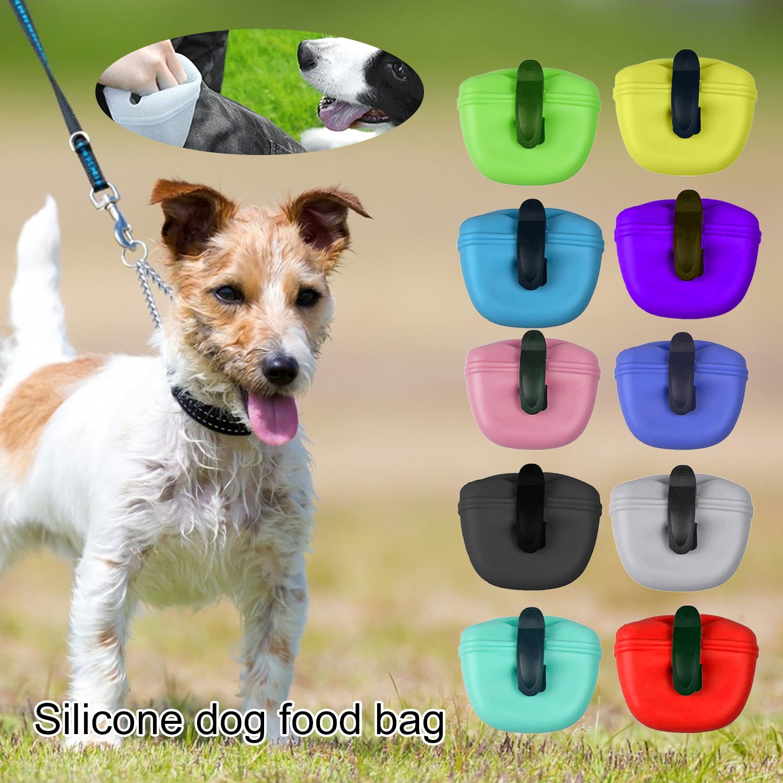 Fairnull 650ml Dog Treat Bag with Magnetic Closure Waist Clip