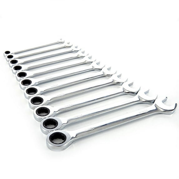 Fairnull 8mm-19mm Reversible Ratchet Wrench Durable Ratcheting Spanner Nut Hand Tool