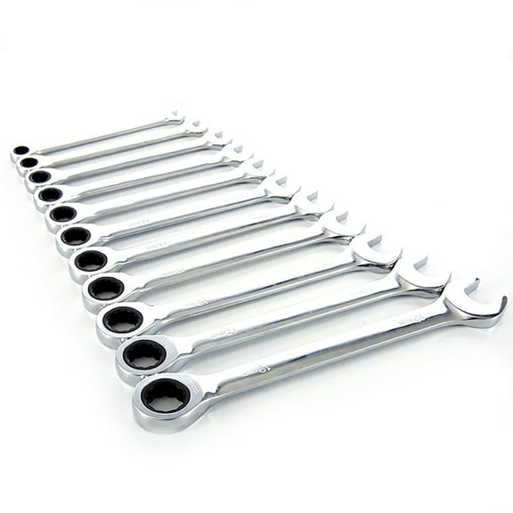 Fairnull 8mm-19mm Reversible Ratchet Wrench Durable Ratcheting Spanner Nut Hand Tool
