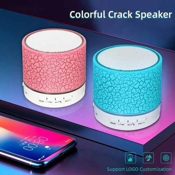 Fairnull A9 Portable LED Light Crack Bluetooth-compatible Speaker U Disk TF Card Subwoofer Music Player for Phone