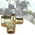 thumbnail image 1 of Fairnull Air Compressor Check Valve 3-Way Easy Installation Copper/Zinc Alloy Male Threaded Unidirectional Check Valve Pipe Fitting for Air Compressor, 1 of 8
