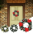 thumbnail image 1 of Fairnull Artificial Wreath with Light Easy to Use PVC Snow Bristle Pine Cone Round Garland Decor for Front Door, 1 of 9