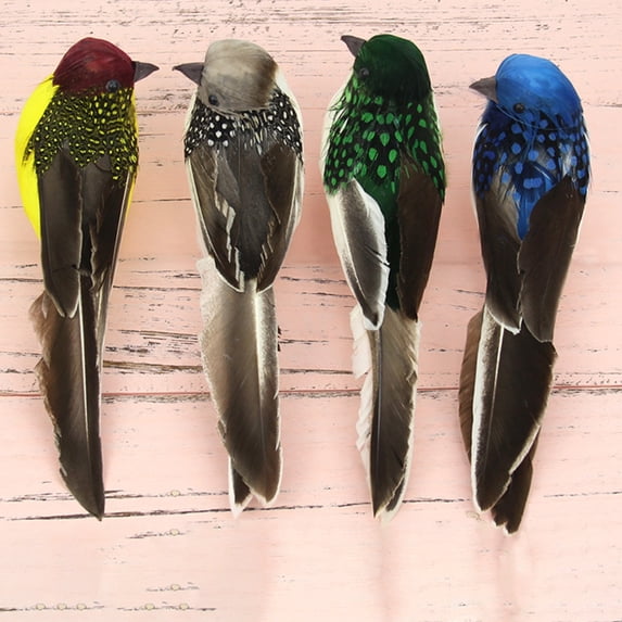 Fairnull Bird Figurine Realistic Garden Decoration Artwork Artificial Feathered Foam Bird for Courtyard