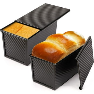 2pcs/pack, 6x3.3x2in(15.2x8.9x5cm), Mini Toast Box, Baking Cake Molds, Small  Bread Loaf Pan, Non-stick Banana Bread Container Set, Suitable For Homemade Baking  Bread - Black