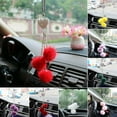 thumbnail image 1 of Fairnull Car Hanging Pendant Sparkling Rhinestone Design with Plush Balls Vivid Color Shiny Visual Effect Decorative Alloy Heart Hanging Car Decoration Bling Charms Gift for Auto, 1 of 11