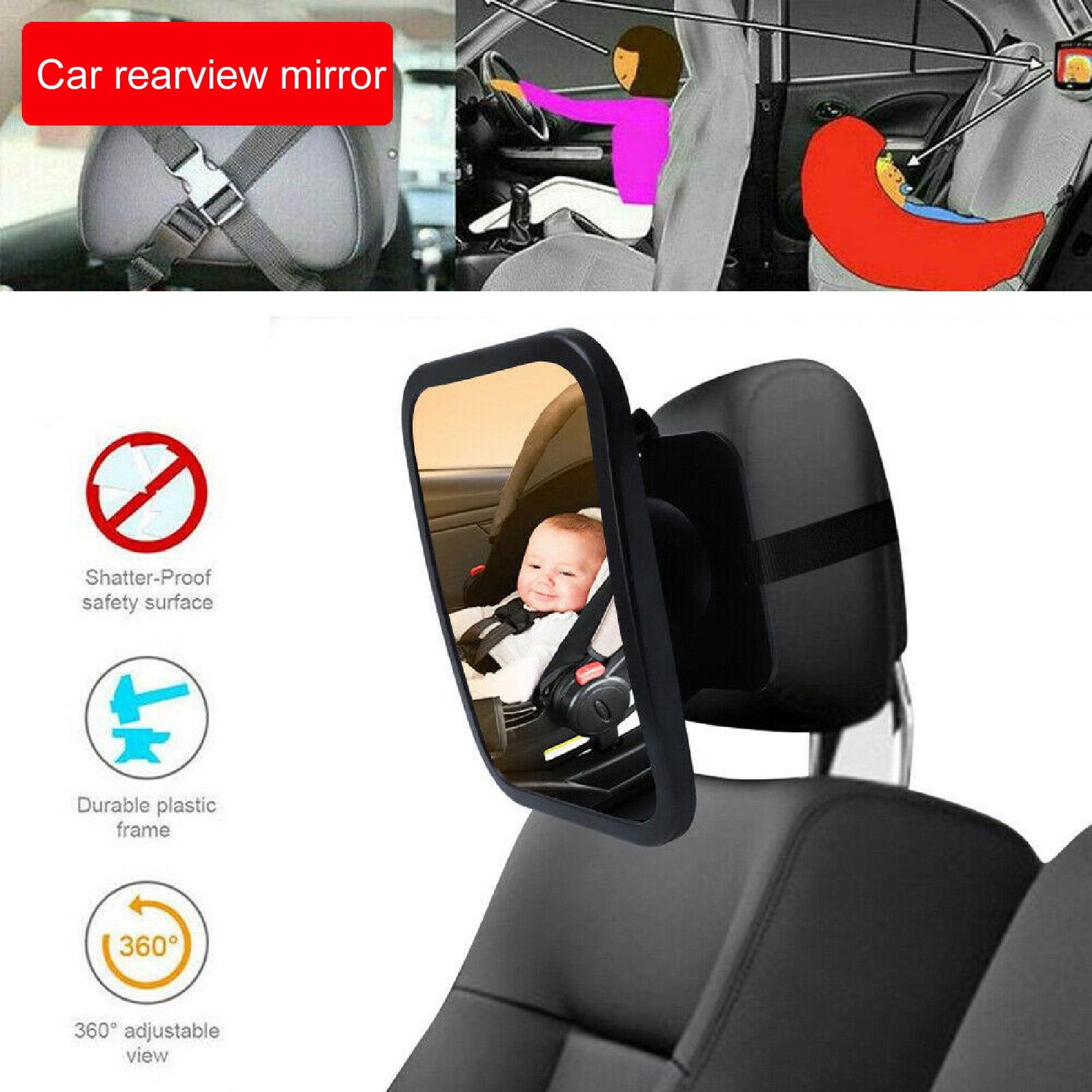 Rear Seat Baby Mirror No Headrest Fixed Headrest Baby Mirror For