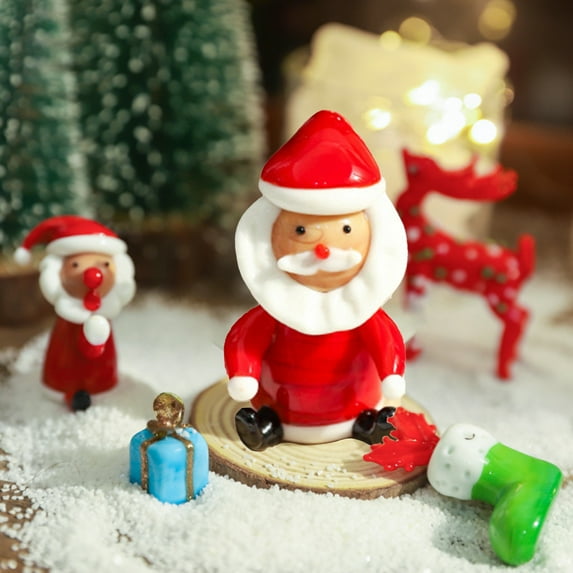 Fairnull Christmas Ornament No Fading Realistic Adorable Cartoon Snowman Santa Claus Car Decoration for Vehicle