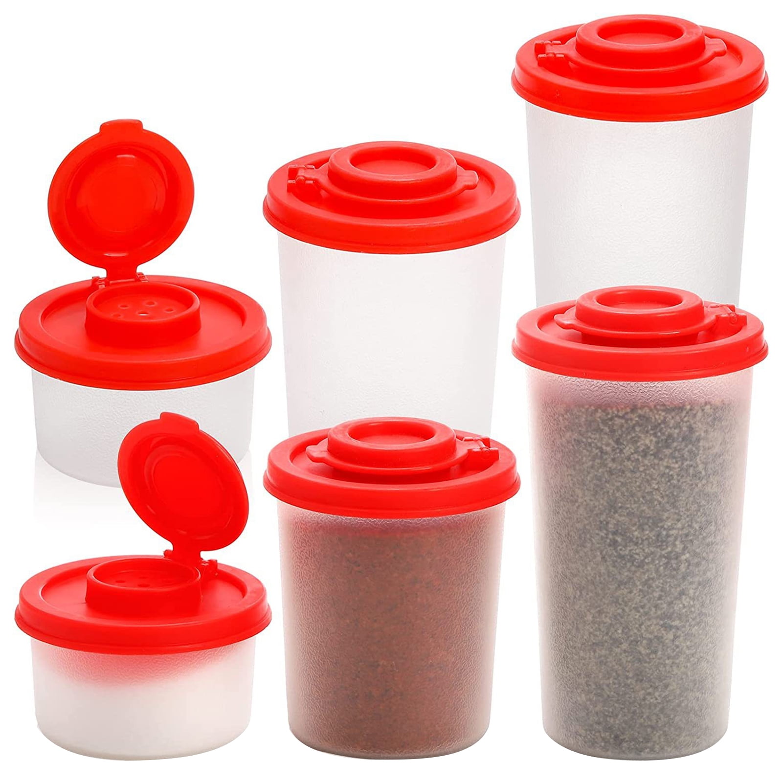 Fairnull Condiment Bottles Moisture Proof Salt And Pepper Shakers Clear