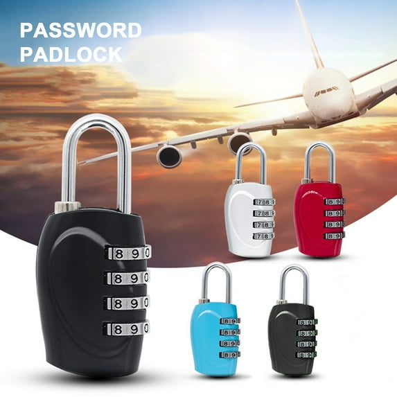 Fairnull Digit Password Lock High Durability Vibrant Color Compact Size Carry Easily Wide Application Rust-proof Zinc Alloy Colorful 4 Digit Combination Padlock Code Lock Home Supplies