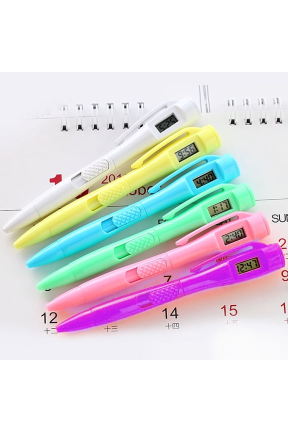 Digital Watch Pen Lightweight Clip Design Plastic Electronic Digital Watch Pen for Writing