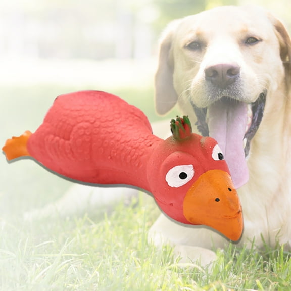 Fairnull Dog Toy Cartoon Shape Squeaky Sound Screaming Chicken Puppy Chew Playing Supplies for Pet