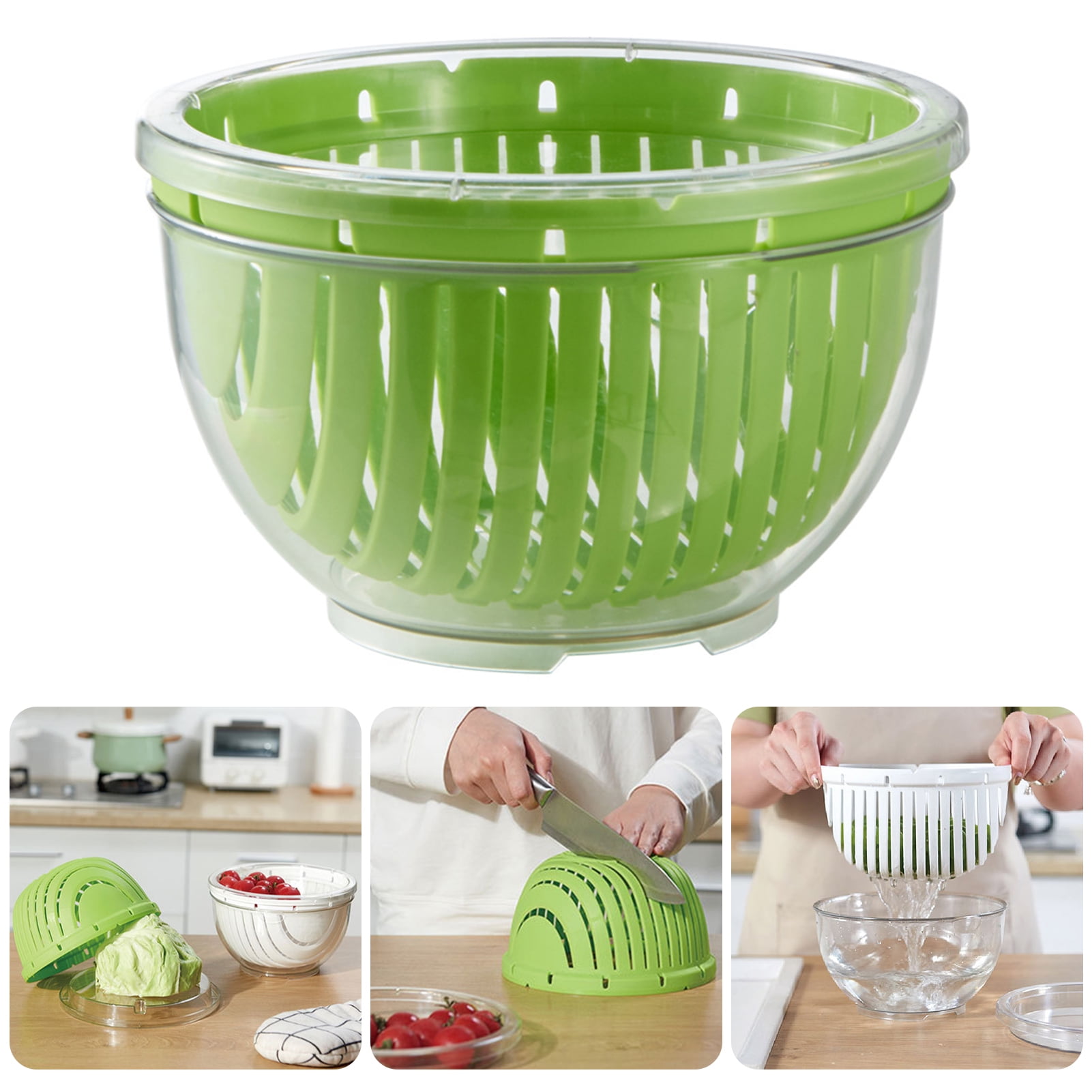 Fairnull Drain Basket Doublelayered Fruit Vegetable Storage Bucket