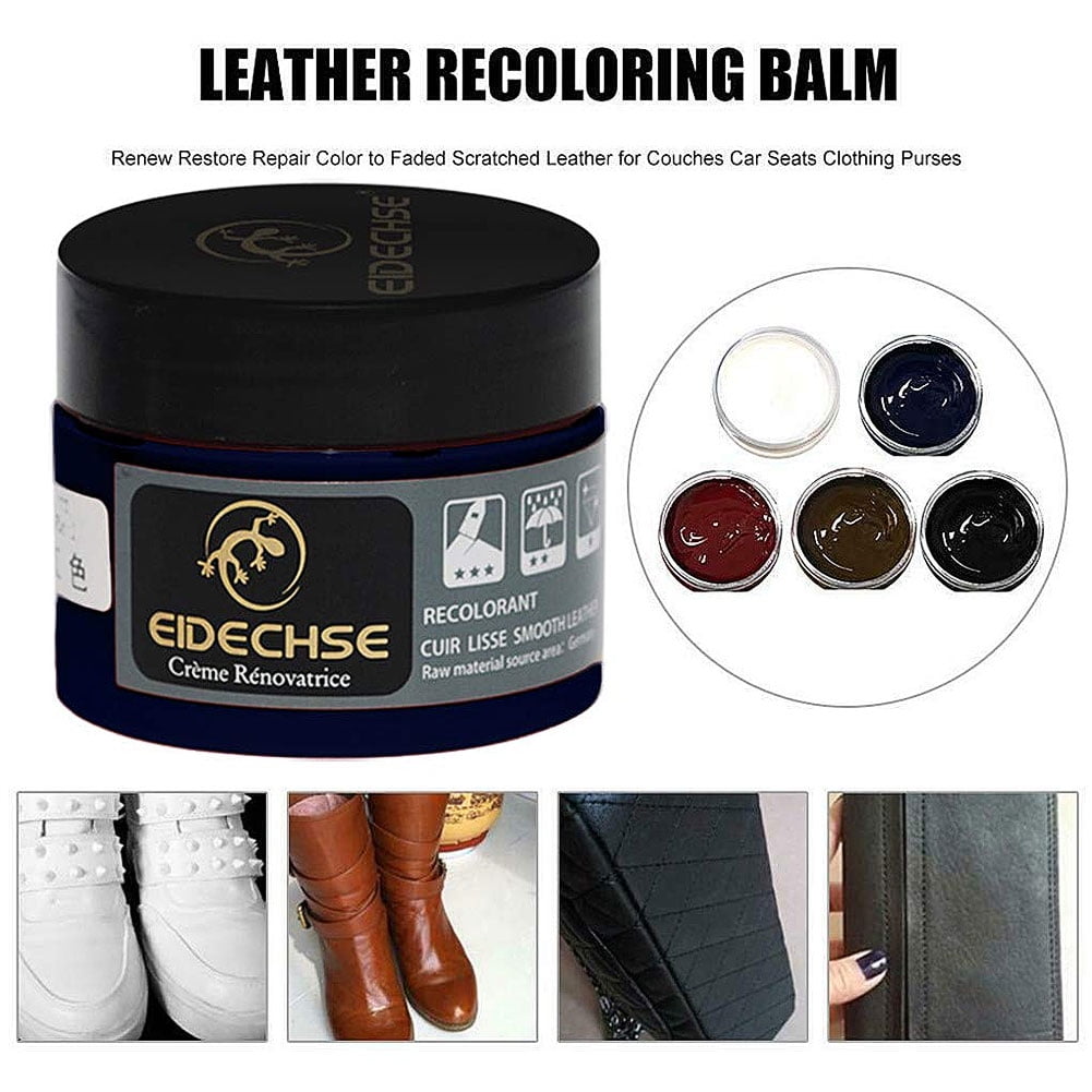 SEISSO Black Leather Recoloring Balm, Black Leather Repair Kit for Car  Seats, Leather Repair Cream Kit- Leather Restorer Scratch, Faded, Scuffed