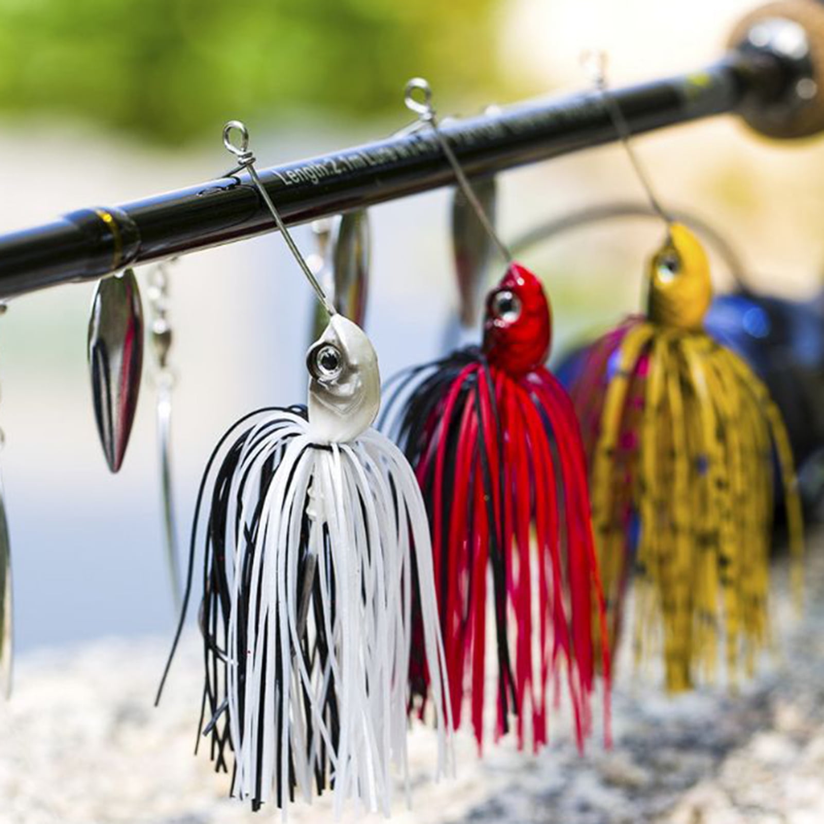 Fairnull Fishing Jig Double Willow Blade Attractive Metal Easy to Carry Lure Spinner Baits for