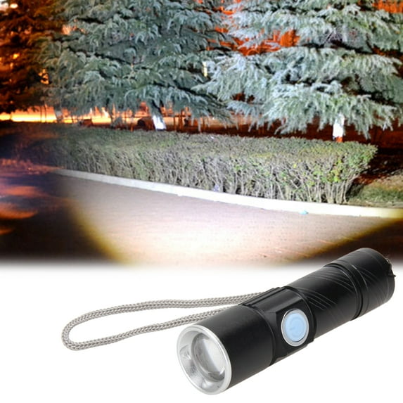 Fairnull Flashlights USB Rechargeable 3 Modes Aluminum Alloy Sturdy Portable Torch Flashlight for Outdoor
