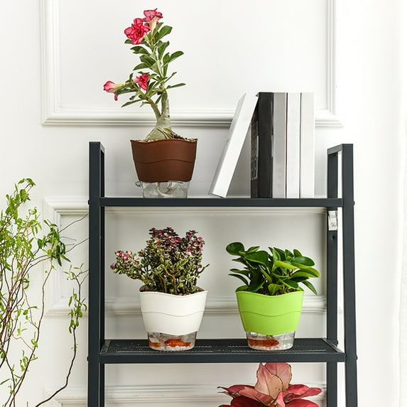 Fairnull Flower Pot Multi-use Self Watering PP Partition Layer Detachable Planter Pot for Garden