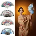 thumbnail image 1 of Fairnull Folding Fan Lightweight Portable Vintage Fan Elegant Lace Floral Pattern Hand Fan Wedding Party Accessory, 1 of 11