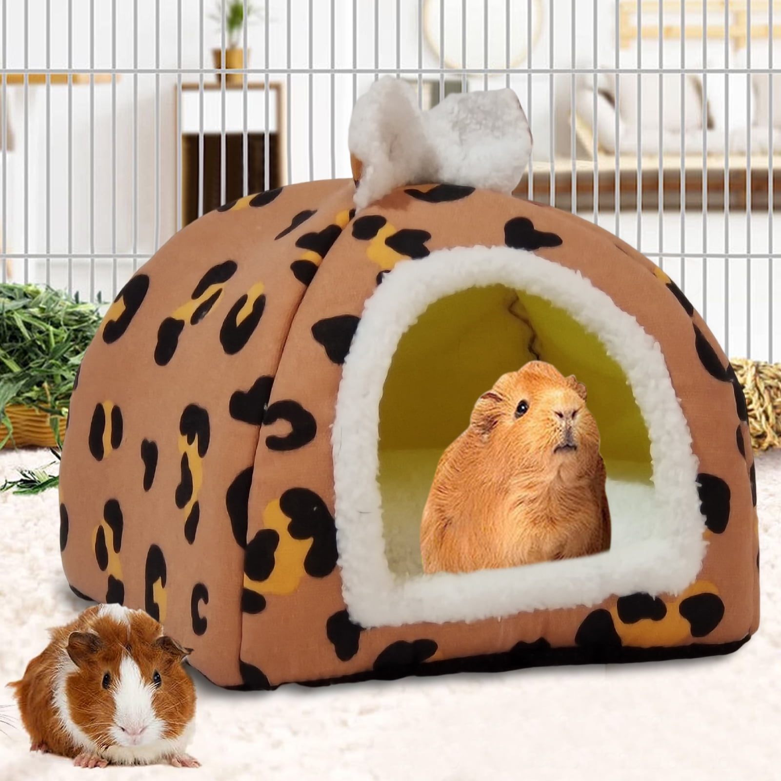 Fairnull Guinea Pig Bed Small Animal Hideout Bed Rabbit Rat House Cage Accessories Washable