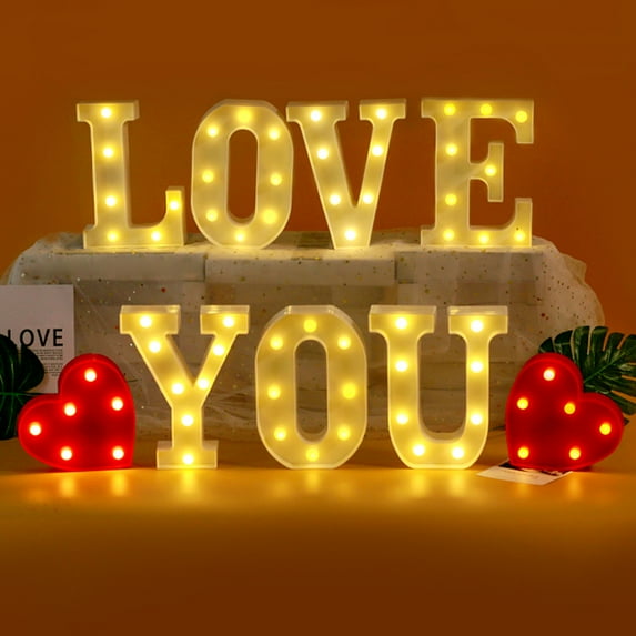 Fairnull LED Letter Light Switch Design Waterproof Plastic Alphabet Letter Night Light Lamp for Party Club Bar