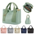 thumbnail image 1 of Fairnull Lunch Bag Large Capacity Zipper Closure Comfortable Handle Convenient Women Canvas Bag Bento Bag Home Supplies, 1 of 11