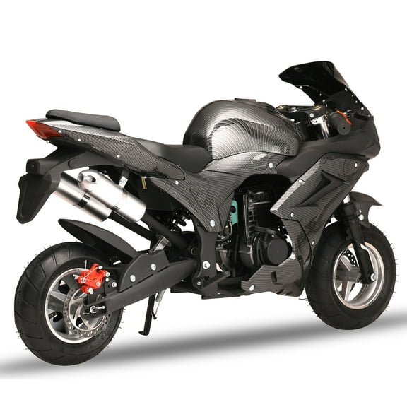 Fairnull Mini Motorcycle,Hydraulic Shock Absorption-Dual Headlights-Front Rear Disc Brakes Gas Power Pocket Motorbike