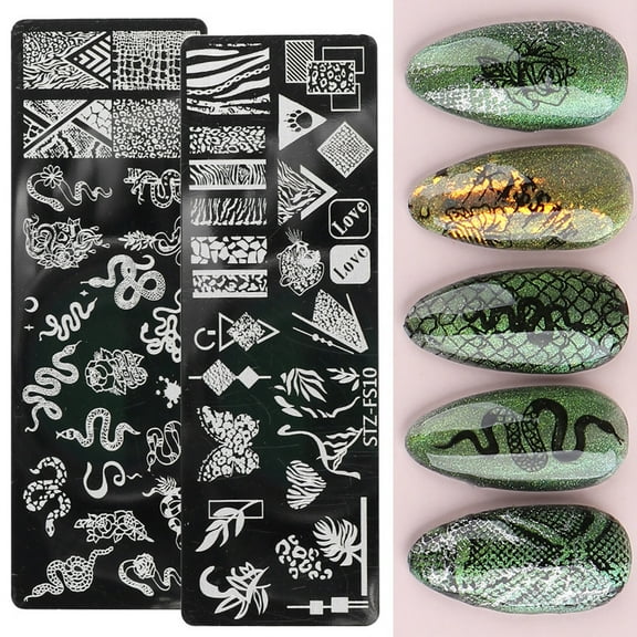 Fairnull Nail Stamping Plate Various Patterns Clear Engraved Rust-Proof Polish Printing Flowers Nail Art Stamp for Girl