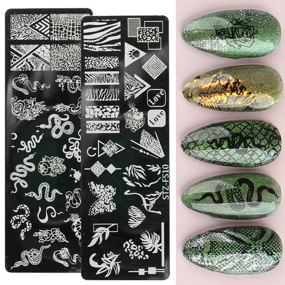 Fairnull Nail Stamping Plate Various Patterns Clear Engraved Rust-Proof Polish Printing Flowers Nail Art Stamp for Girl