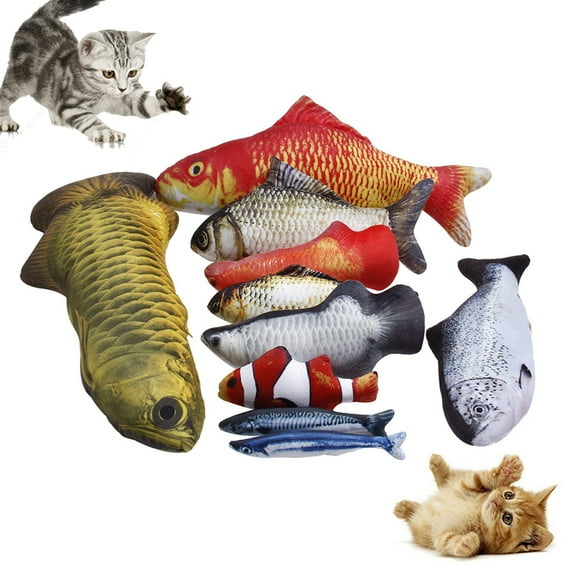 Fairnull Pet Cat Kitten Fish Shape Catnip Bite-resistant Playing Scratch Chewing Toy
