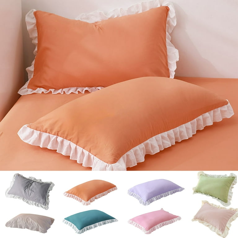 Fairnull Pillow Case Washable Tear Resistant Breathable Non fading Princess Style Lace Trim Ruffle Pillow Cushion Home Supply Walmart
