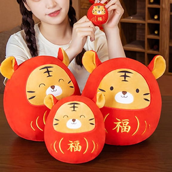 Fairnull Plush Doll Pleasing Meticulous Workmanship PP Cotton Tiger Year Plush Toy for Home