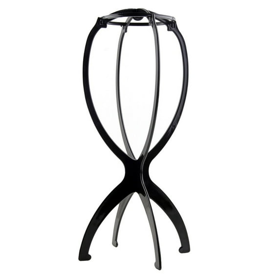 Fairnull Portable Wig Stand Holder Durable Plastic Folding Wig Bracket Display Tool